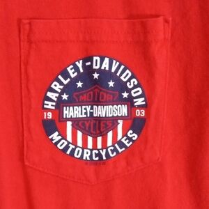 Harley-Davidson Red Short Sleeve Pocket Tee Men’s Large